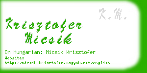 krisztofer micsik business card